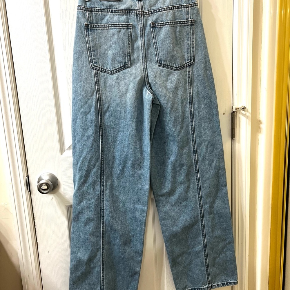NWT Future Collective Women’s Mid Rise Wide Leg Jeans, Relaxed Jean Size 0 - Picture 5 of 14